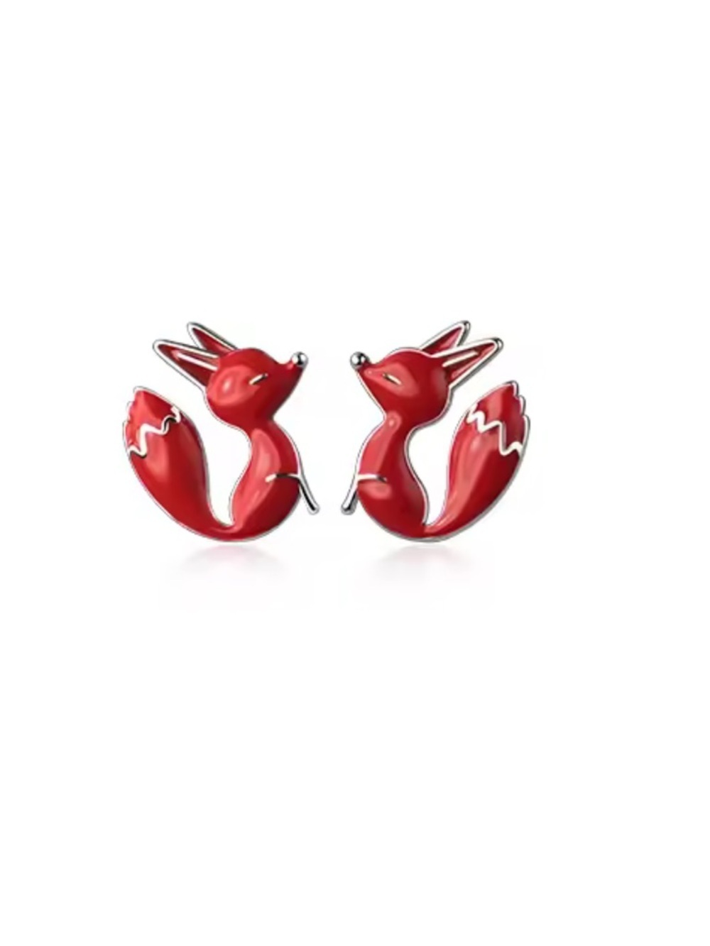 Red Fox Stud Earrings - Picture 5 of 7